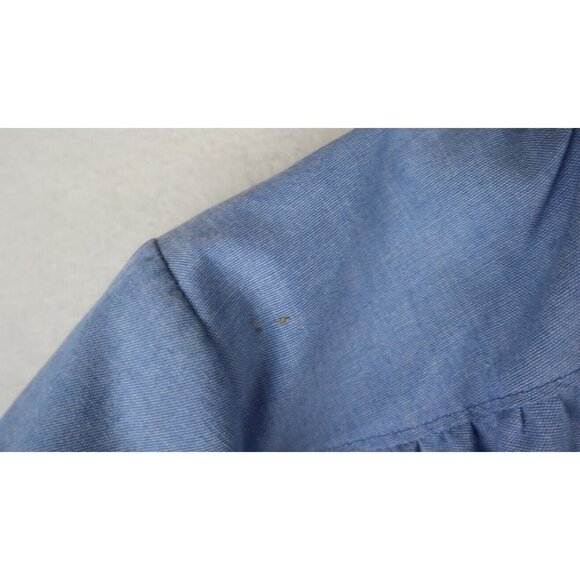 VINTAGE WOMEN'S BLUE 3/4 SLEEVE BUTTON-UP TOP - COS COB - SIZE 38 - Picture 3 of 8